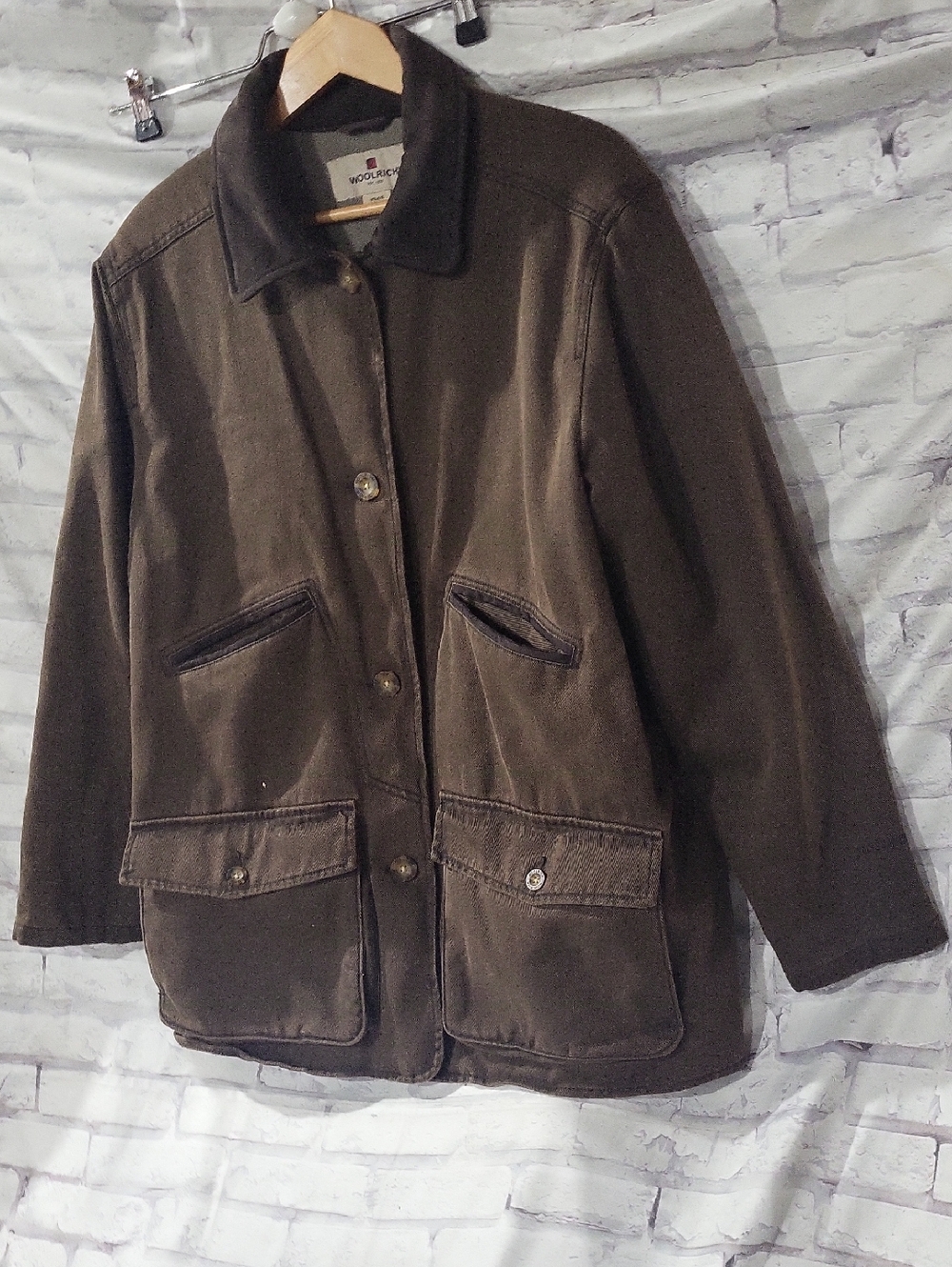 Brown Woolrich Barn Coat with Fleece Lining